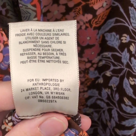 Anthropologie: Maeve Ruffled Orange And Brown Blouse - Picture 8 of 8